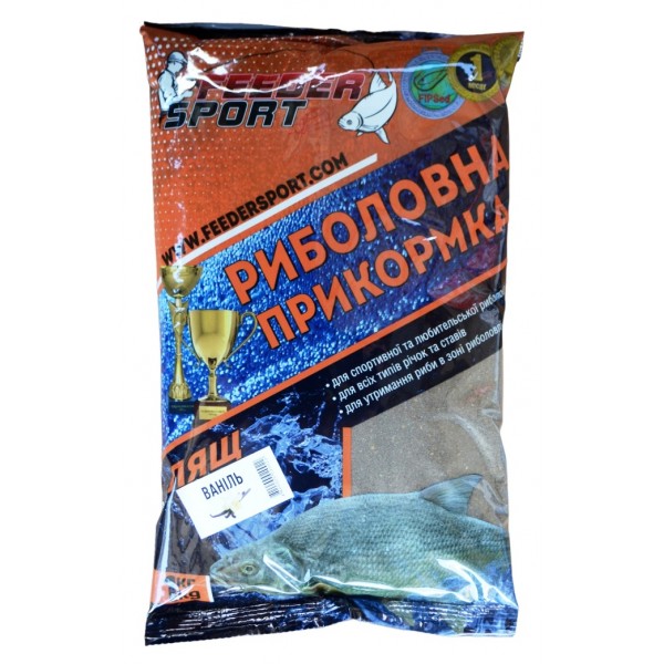 Прикормка для рыбной ловли, Feeder Sport Лещ, 1кг, вкус Ваниль, цвет черный